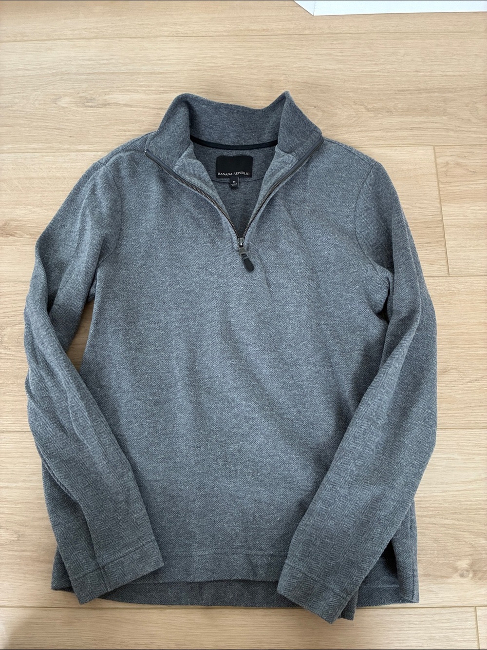 Banana Republic Men's Heather Gray Half-Zip Sweater